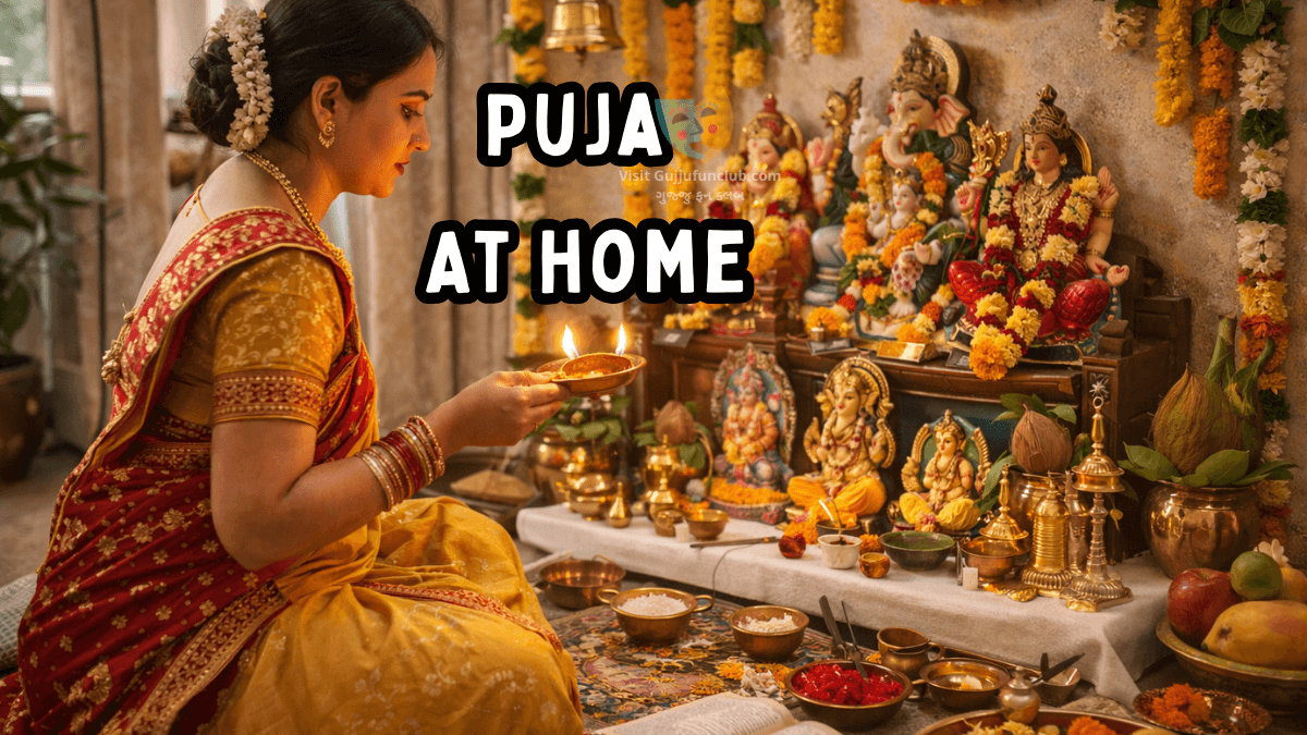 શું તમે ઘરે પૂજા વિધિ કરો છો? જાણો Puja at home (1) માટેની સાચી રીત, દિશા અને મહત્વની ટિપ્સ જે તમારા ઘરમાં સુખ-શાંતિ અને સમૃદ્ધિ લાવશે. ઘરેથી પૂજા કરતી વખતે ધ્યાનમાં રાખવાની વાતો: Puja at home દ્વારા આધ્યાત્મિક શાંતિનો માર્ગ ભારતીય સંસ્કૃતિમાં પૂજા એ માત્ર ધાર્મિક વિધિ નથી, પરંતુ ઈશ્વર સાથે જોડાવાનો એક માર્ગ છે. વ્યસ્ત જીવનશૈલીમાં હંમેશા મંદિરે જવું શક્ય નથી હોતું, તેથી જ Puja at home (2) નું મહત્વ વધી જાય છે. ઘરે પૂજા કરવાથી ઘરનું વાતાવરણ પવિત્ર બને છે અને નકારાત્મક ઉર્જા દૂર થાય છે. જોકે, પૂજા કરતી વખતે કેટલીક પાયાની બાબતોનું ધ્યાન રાખવું અનિવાર્ય છે જેથી તેનો પૂર્ણ લાભ મળી શકે. આ બ્લોગમાં આપણે ઘરેથી પૂજા કરવાની સાચી પદ્ધતિ અને નિયમો વિશે વિગતવાર જાણીશું.