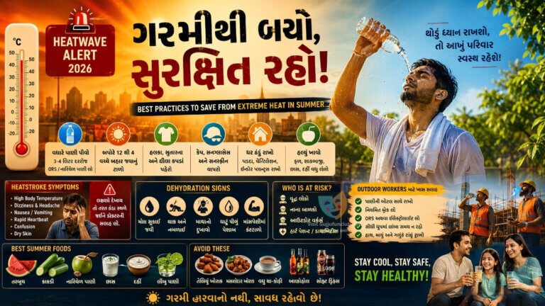 Extreme Heat Safety Tips Summer Heat Protection Heatwave Safety Gujarati Heatstroke Prevention Dehydration Symptoms